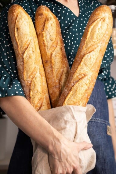 How to Make a Baguette! This sourdough baguette is everything you want in the French classic--a crunchy crust, an open, airy crumb, and lots and lots of flavor. And it's easier to make than you think! Eat it plain, slathered in butter, or serve it with your favorite soup.