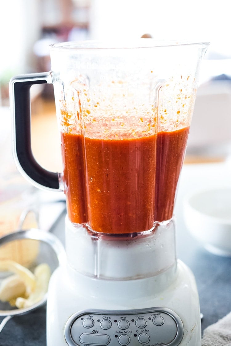 blender with fermented hot sauce.