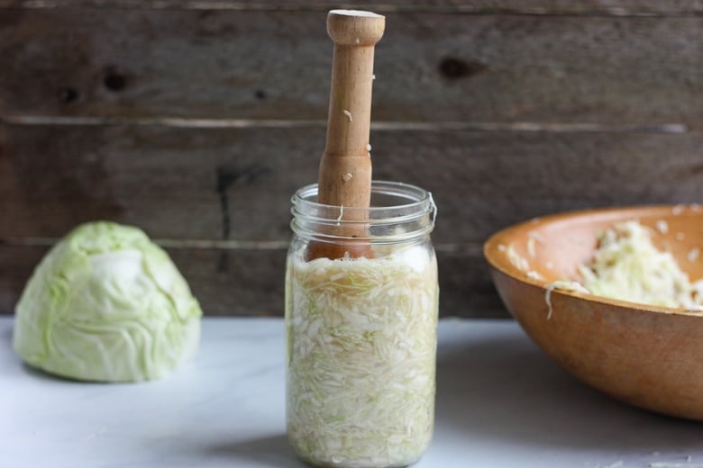 packing sauerkrat in the jar