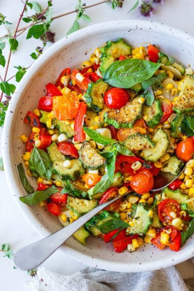 Simple and bursting with flavor, this Sautéed Zucchini recipe is a great back-pocket side dish for the summer. Easy to make, vegan and gluten-free.